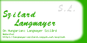 szilard langmayer business card
